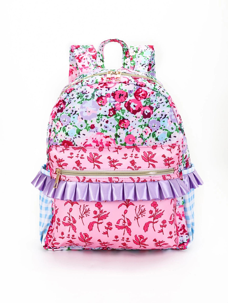 Lily Floral Ruffle Kids Backpack - Hot Pink
