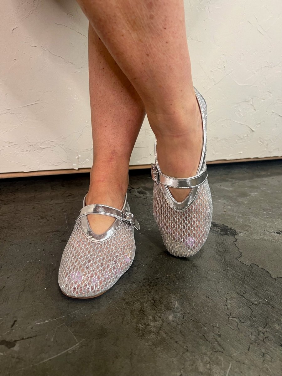 Accept Mesh Ballet Flat - Silver - Revel Boutique