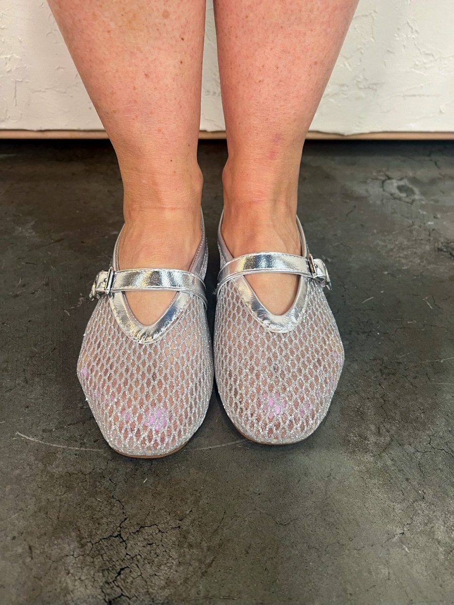 Accept Mesh Ballet Flat - Silver - Revel Boutique