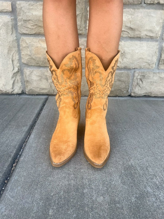 Adela Western Boot - Camel - Revel Boutique
