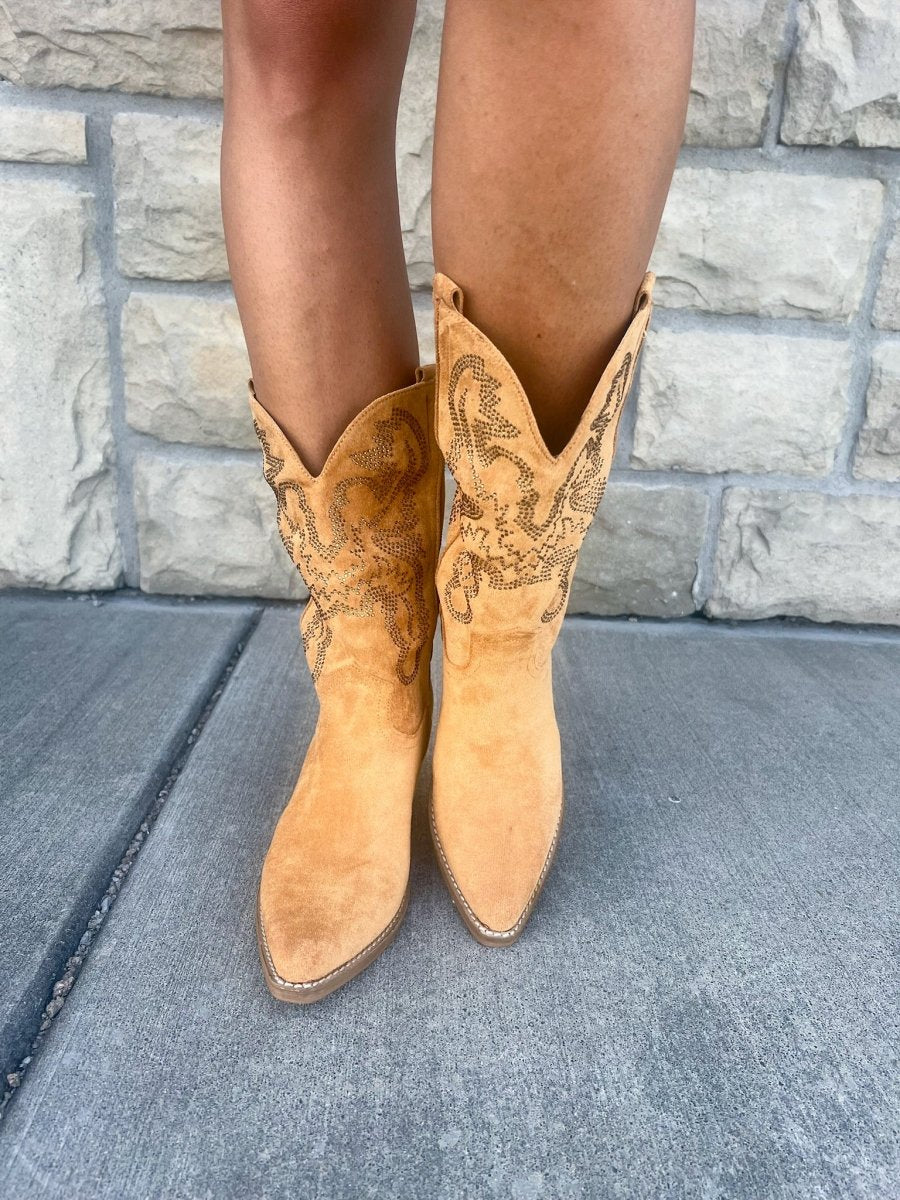 Adela Western Boot - Camel - Revel Boutique