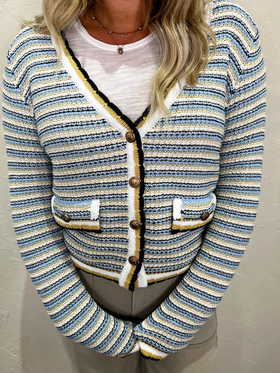 Admiral Striped Cardigan - Revel Boutique