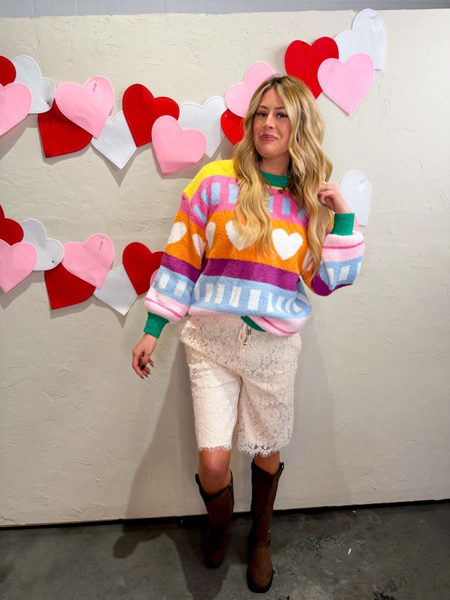 Allison Lace Bermuda Shorts - Ecru - Revel Boutique