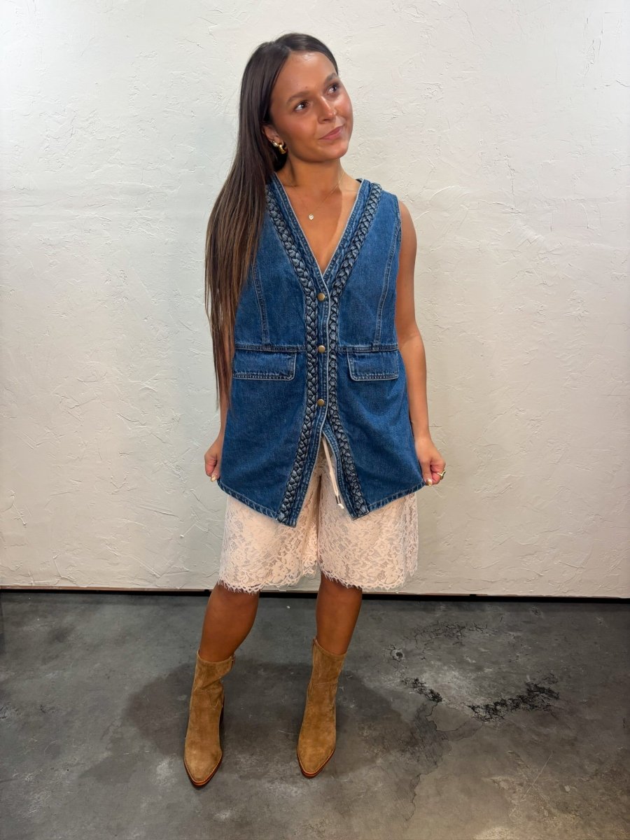 Allison Lace Bermuda Shorts - Ecru - Revel Boutique