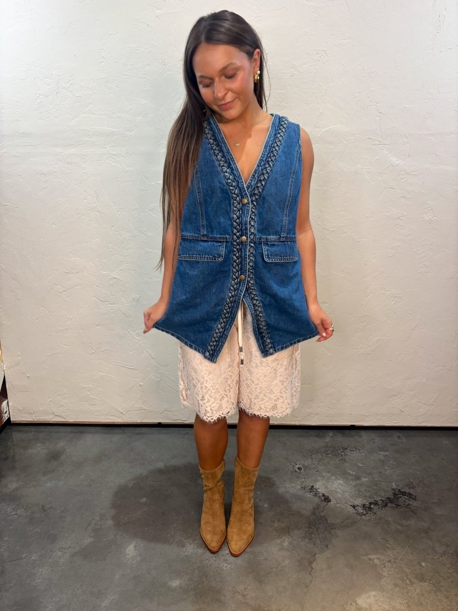 Allison Lace Bermuda Shorts - Ecru - Revel Boutique