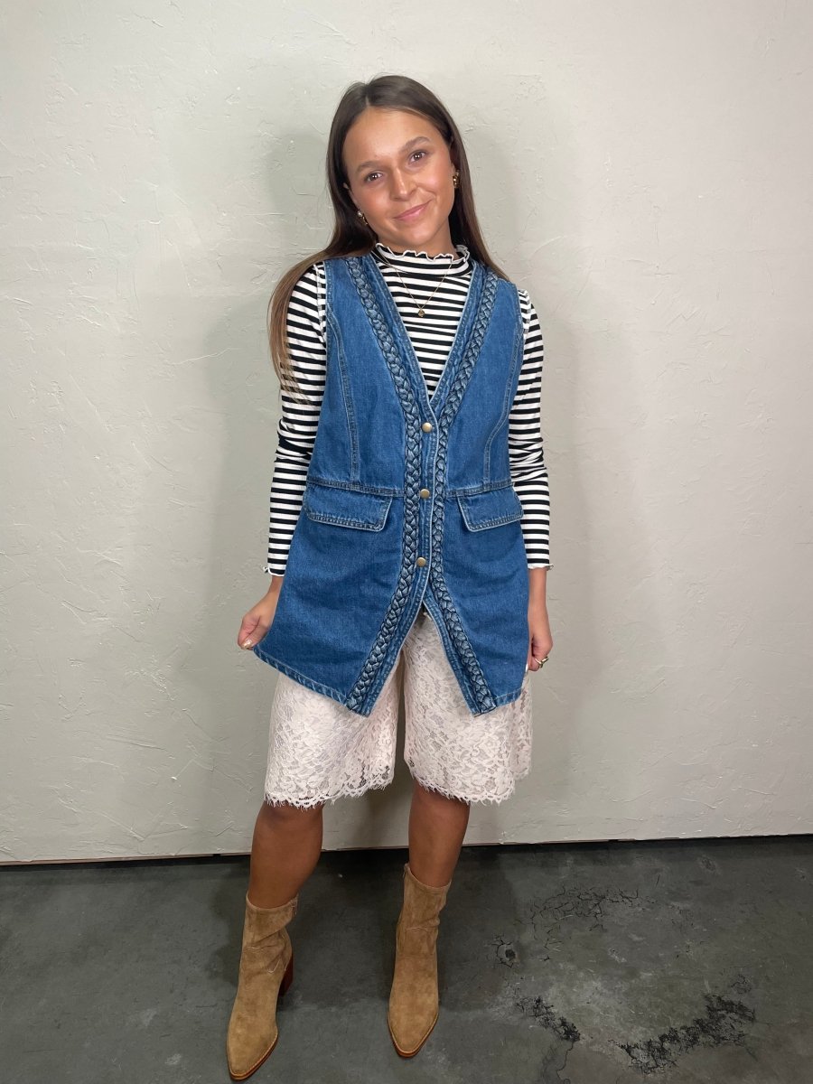 Allison Lace Bermuda Shorts - Ecru - Revel Boutique