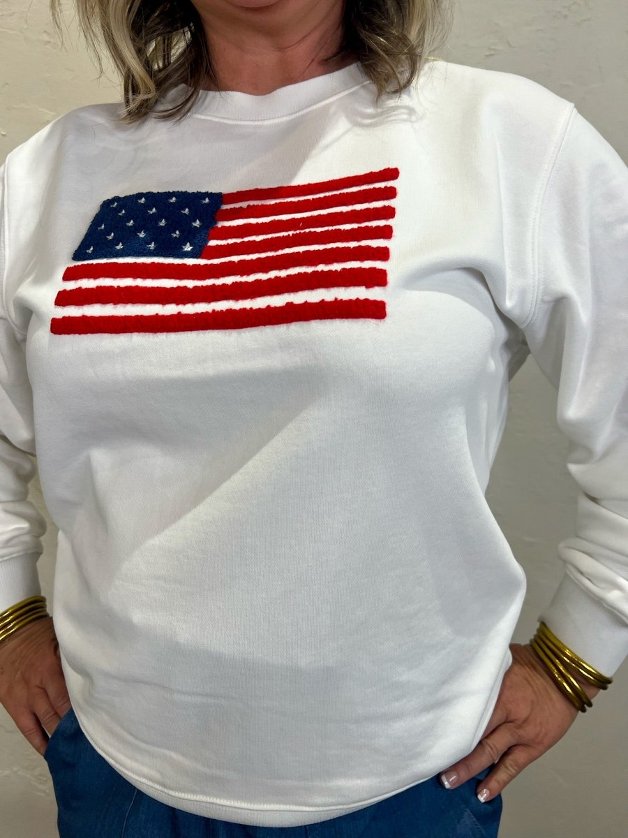 Artisan American Flag Sweatshirt - Revel Boutique