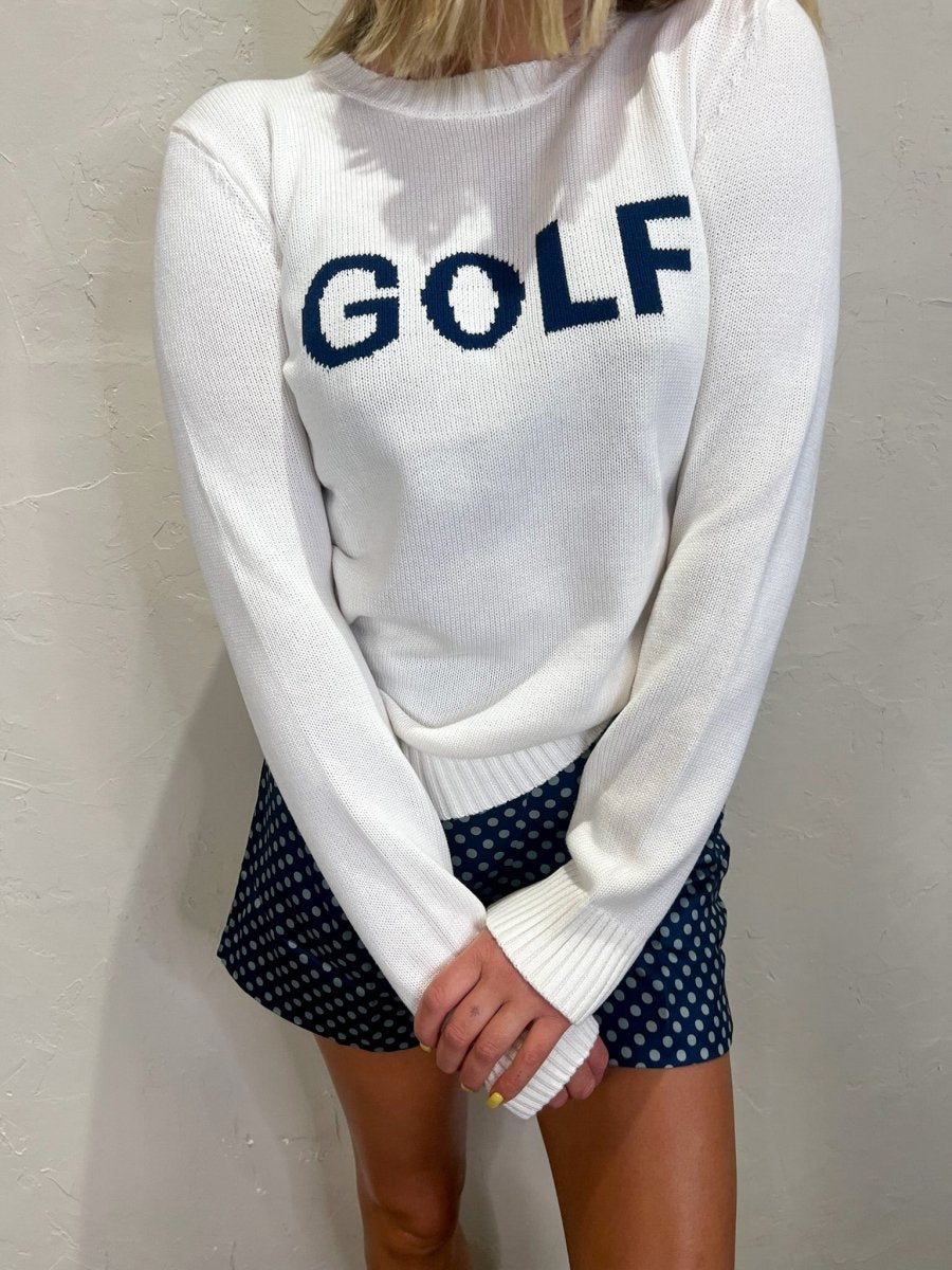 Artisan Golf Hand - Knit Sweater - White/Navy - Revel Boutique