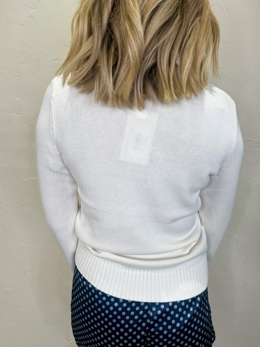 Artisan Golf Hand - Knit Sweater - White/Navy - Revel Boutique