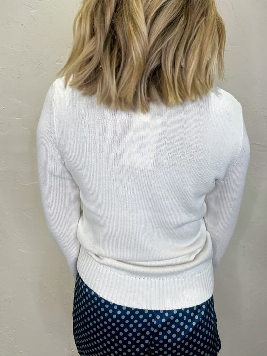 Artisan Golf Hand - Knit Sweater - White/Navy - Revel Boutique