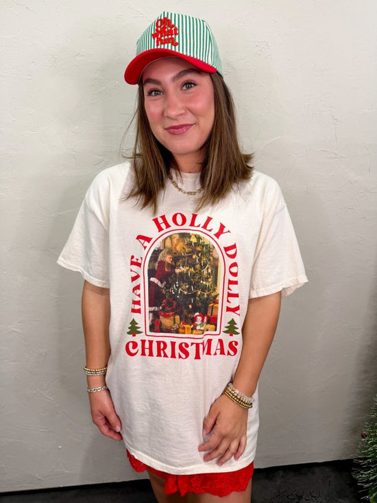 Artisan Holly Dolly Christmas Tee - Revel Boutique