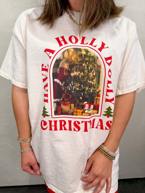 Artisan Holly Dolly Christmas Tee - Revel Boutique