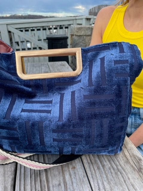 Artisan Jane Crossbody - Blue Basketweave w/Gold Adjustable - Revel Boutique