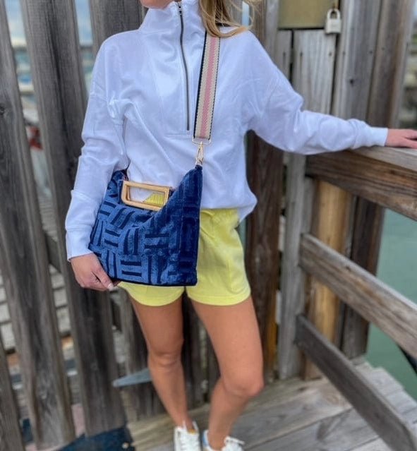 Artisan Jane Crossbody - Blue Basketweave w/Gold Adjustable - Revel Boutique