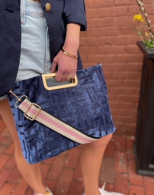 Artisan Jane Crossbody - Blue Basketweave w/Gold Adjustable - Revel Boutique