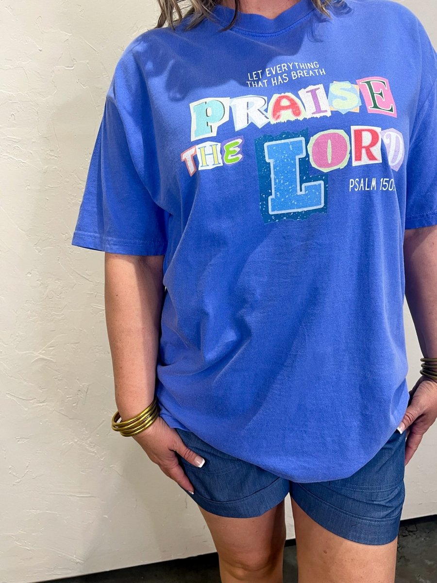 Artisan Praise The Lord Tee - Blue - Revel Boutique