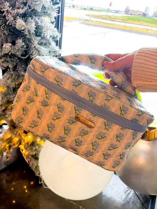 Artisan Top Handle Quilted Cosmetic Bag - Bluebell - Revel Boutique