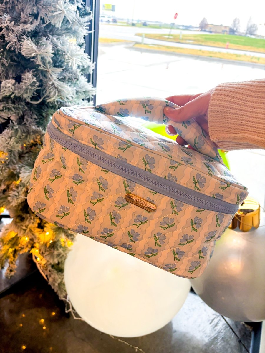 Artisan Top Handle Quilted Cosmetic Bag - Bluebell - Revel Boutique