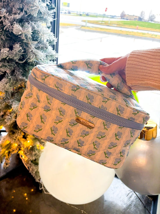Artisan Top Handle Quilted Cosmetic Bag - Bluebell - Revel Boutique