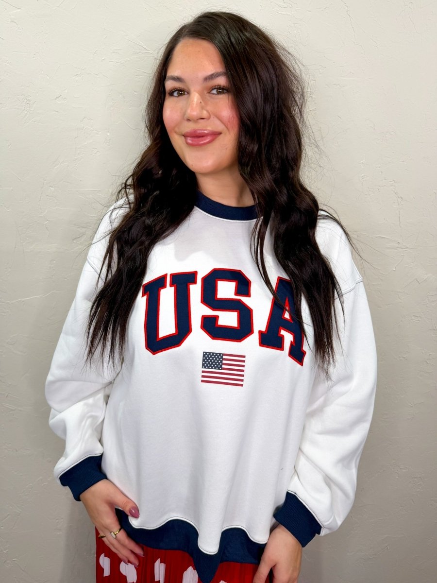 Artisan USA Flag Fleece Sweatshirt - Revel Boutique