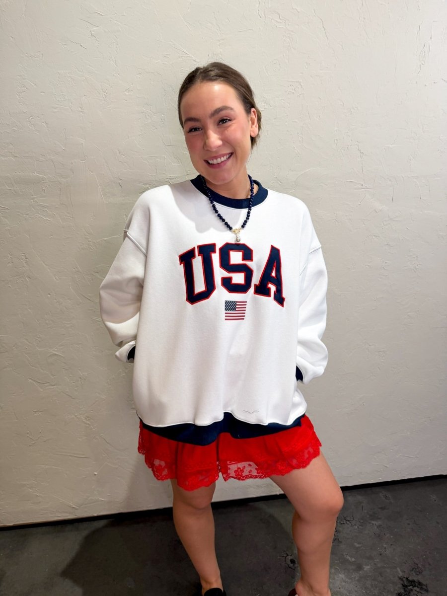 Artisan USA Flag Fleece Sweatshirt - Revel Boutique