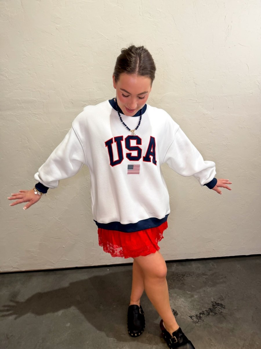 Artisan USA Flag Fleece Sweatshirt - Revel Boutique