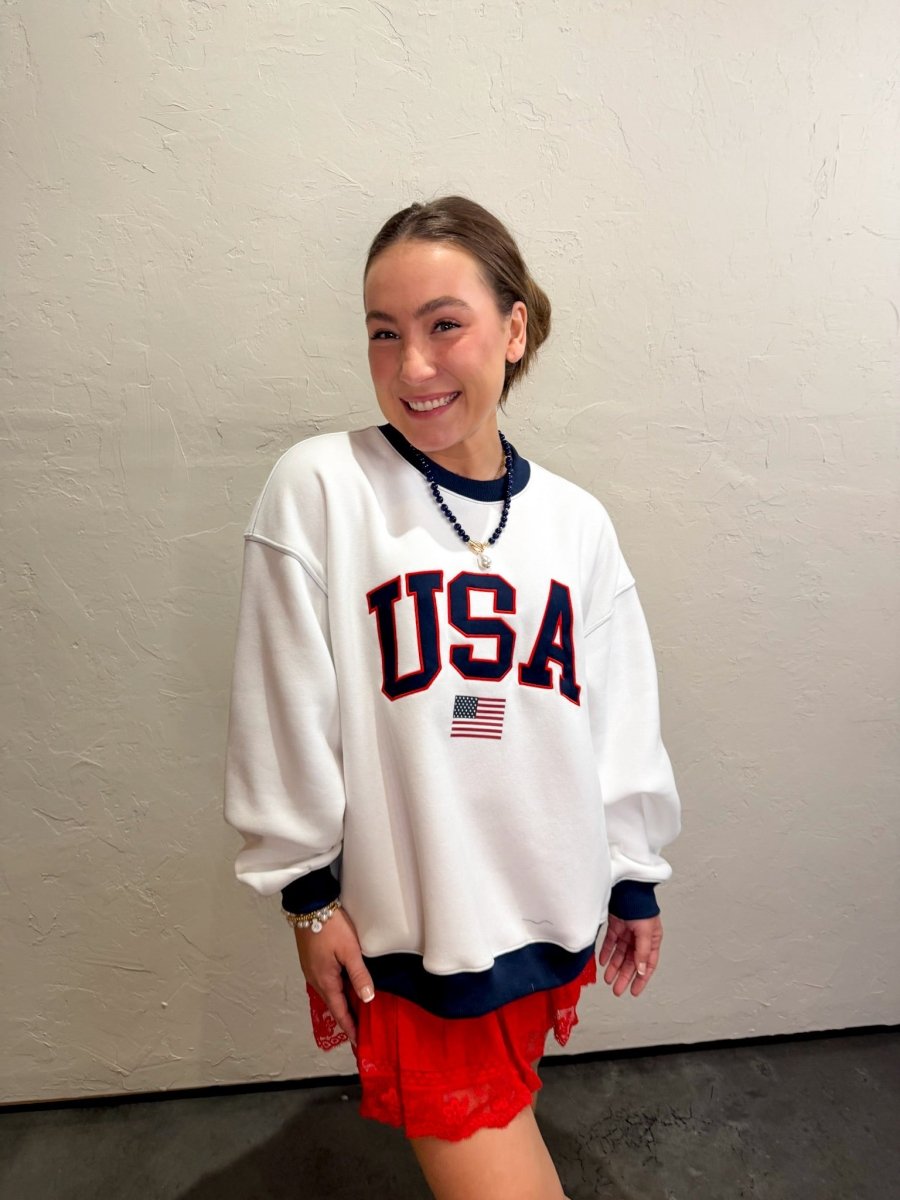 Artisan USA Flag Fleece Sweatshirt - Revel Boutique