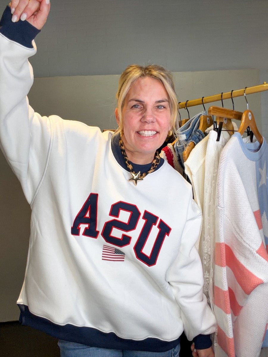 Artisan USA Flag Fleece Sweatshirt - Revel Boutique