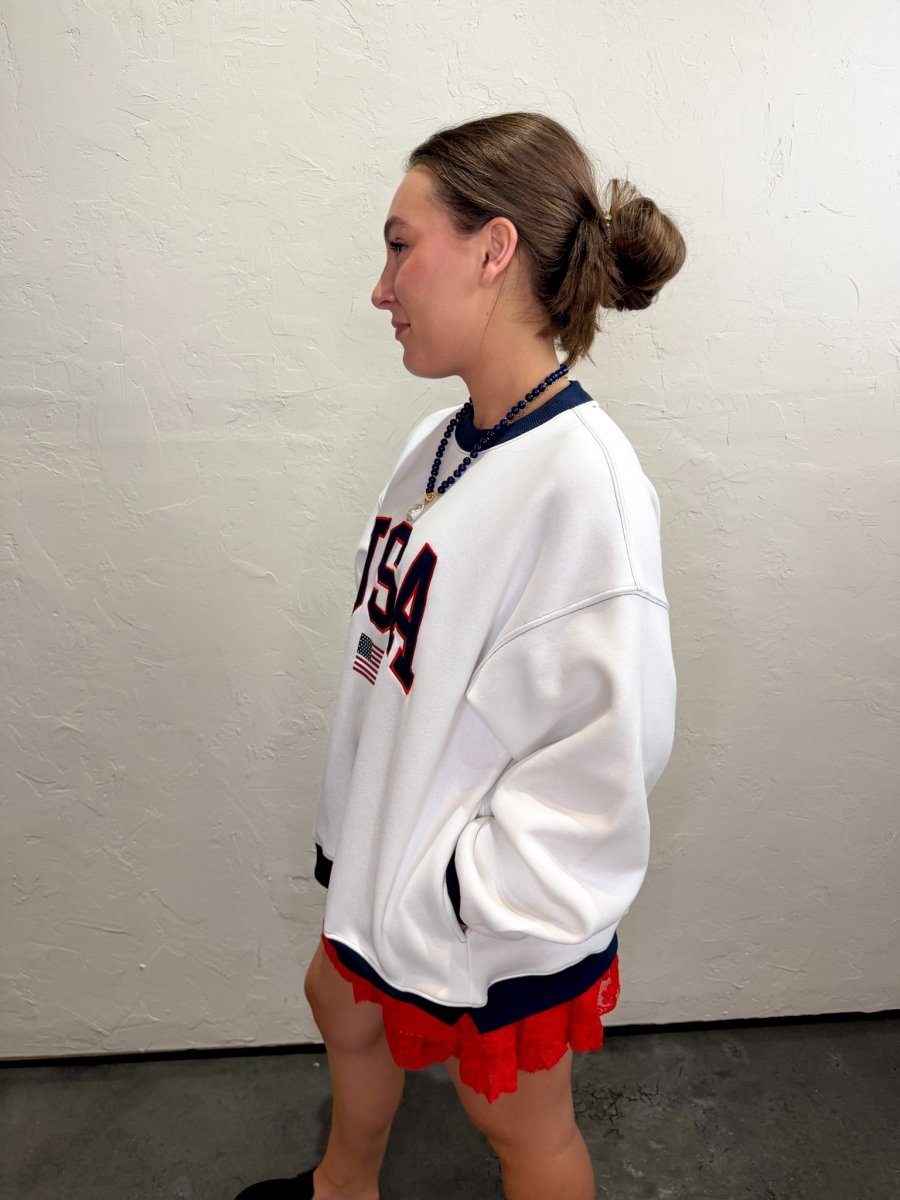 Artisan USA Flag Fleece Sweatshirt - Revel Boutique