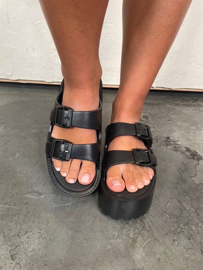 Aura Point Platform Sandal - Black - Revel Boutique