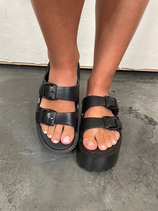 Aura Point Platform Sandal - Black - Revel Boutique