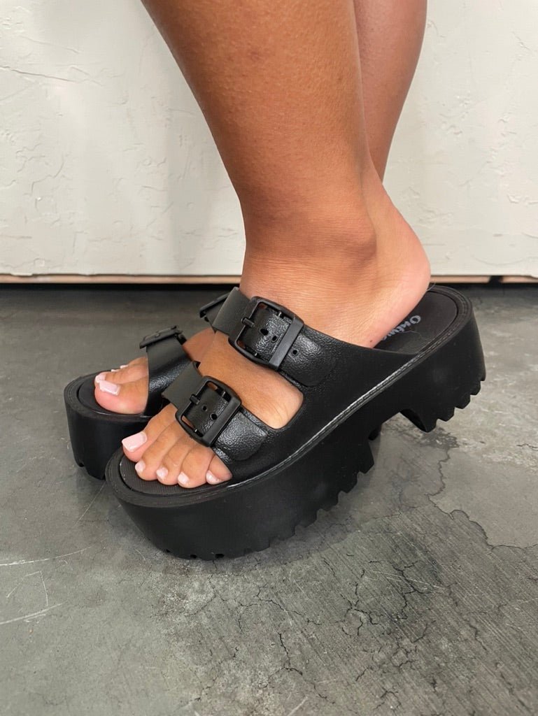Aura Point Platform Sandal - Black - Revel Boutique