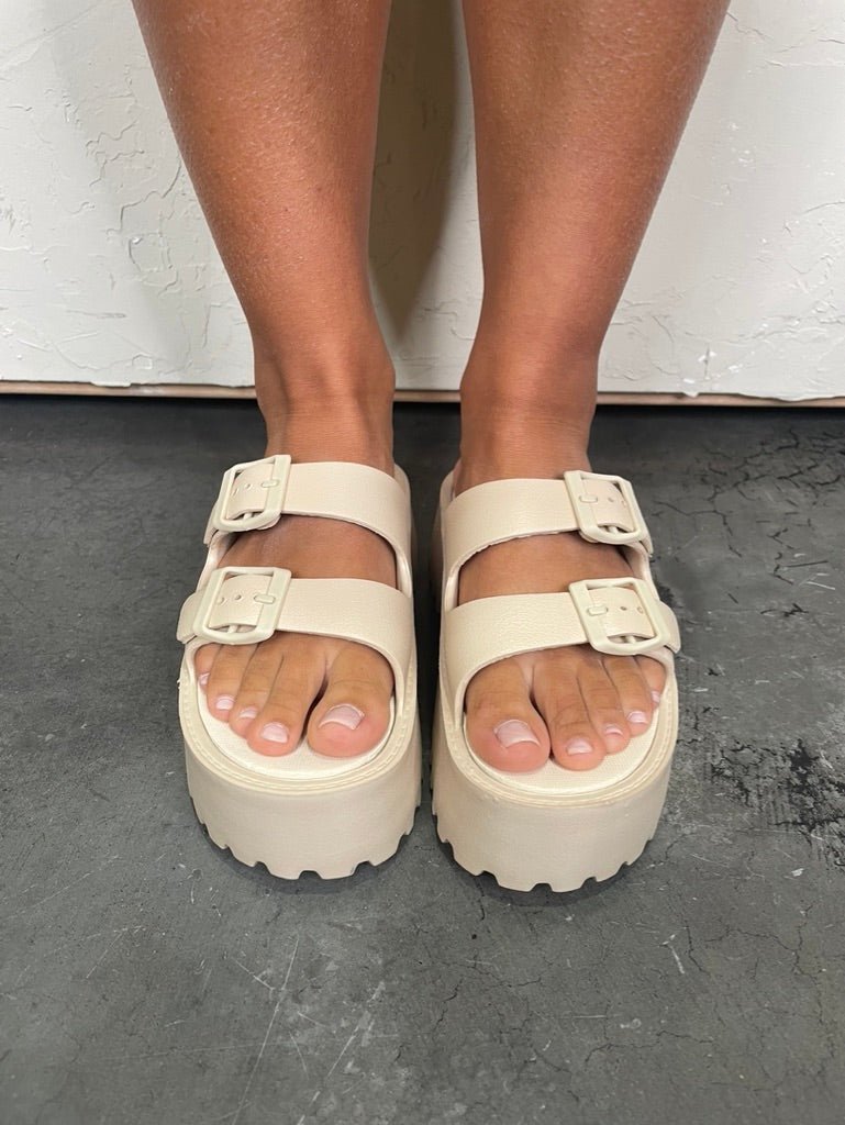 Aura Point Platform Sandal - Nude - Revel Boutique