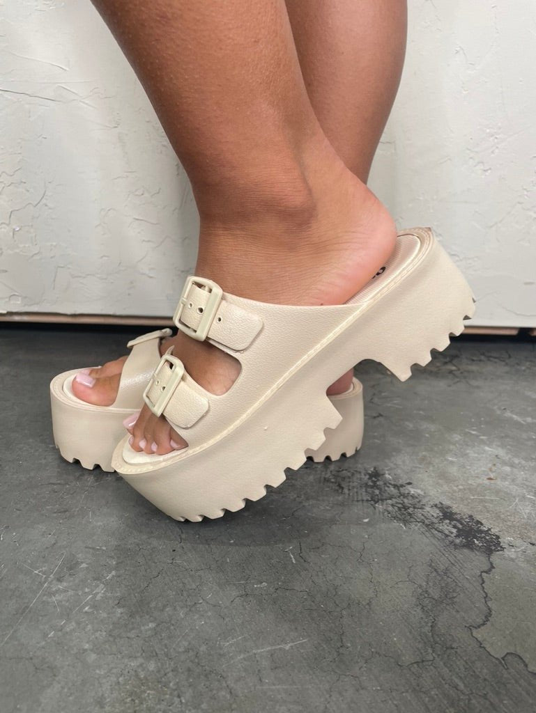 Aura Point Platform Sandal - Nude - Revel Boutique