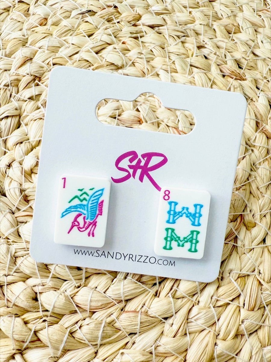 Bam Bird Pastel Acrylic Mahjong Stud - Revel Boutique