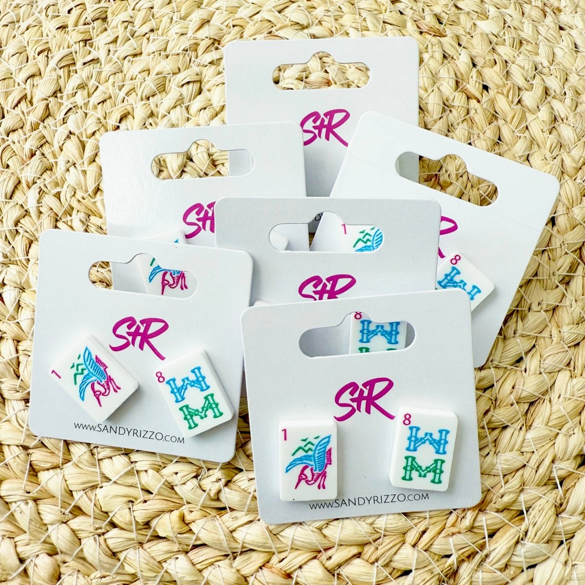 Bam Bird Pastel Acrylic Mahjong Stud - Revel Boutique