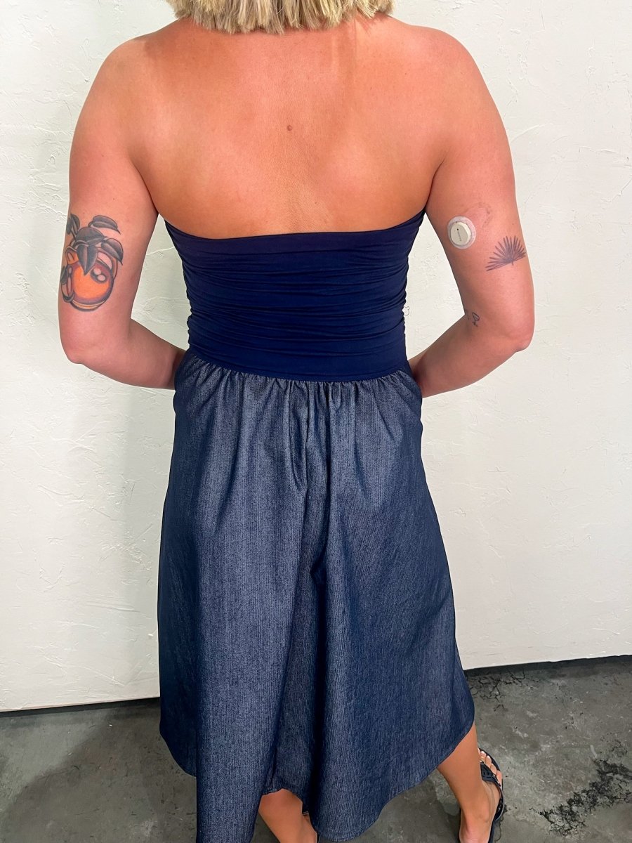 Banquet Denim Tube Dress - Revel Boutique