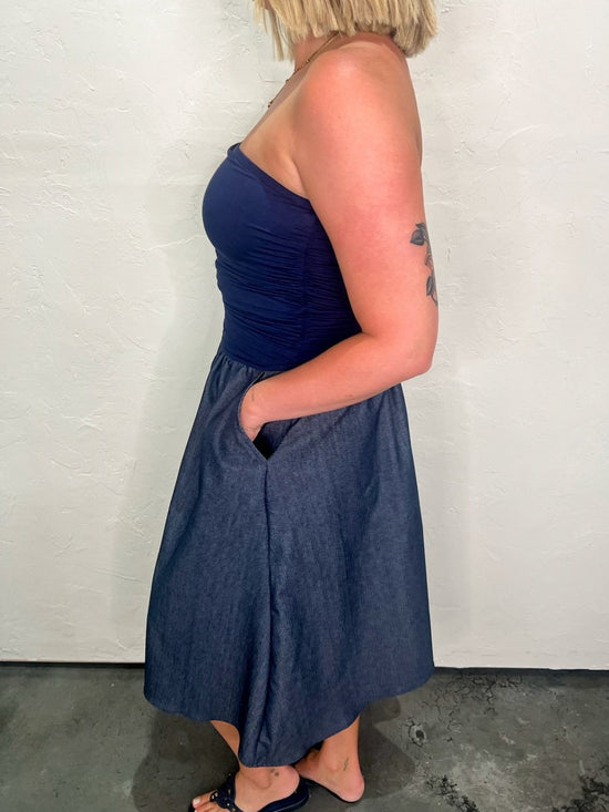 Banquet Denim Tube Dress - Revel Boutique
