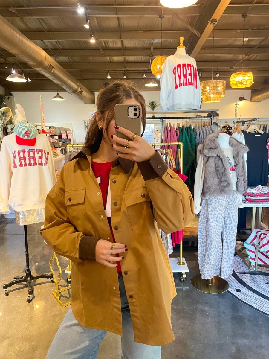 Barn Shacket - Camel - Revel Boutique