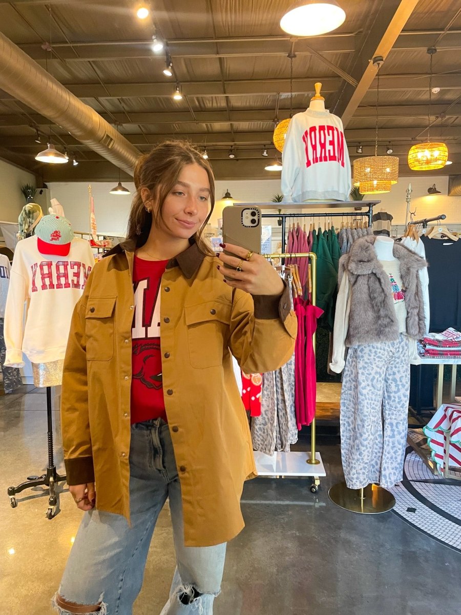 Barn Shacket - Camel - Revel Boutique