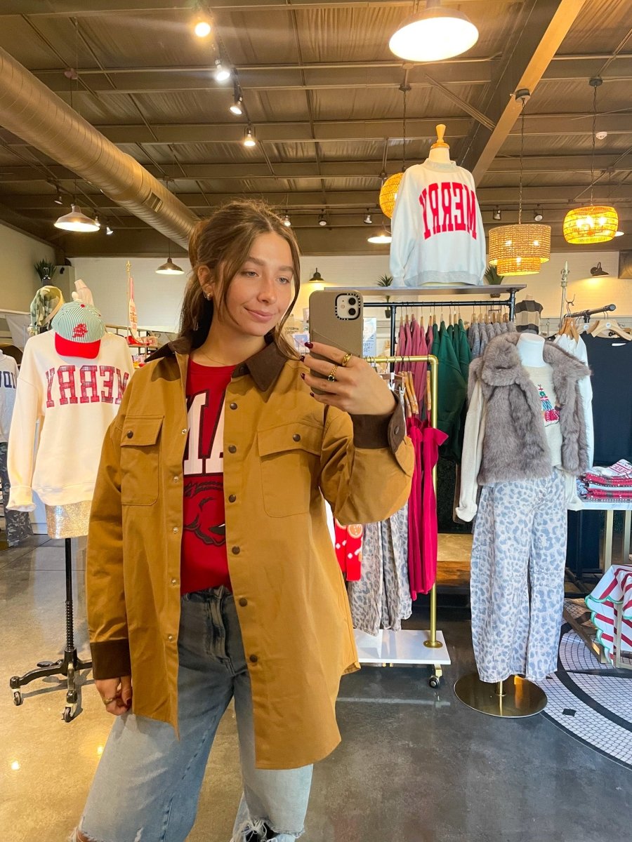 Barn Shacket - Camel - Revel Boutique