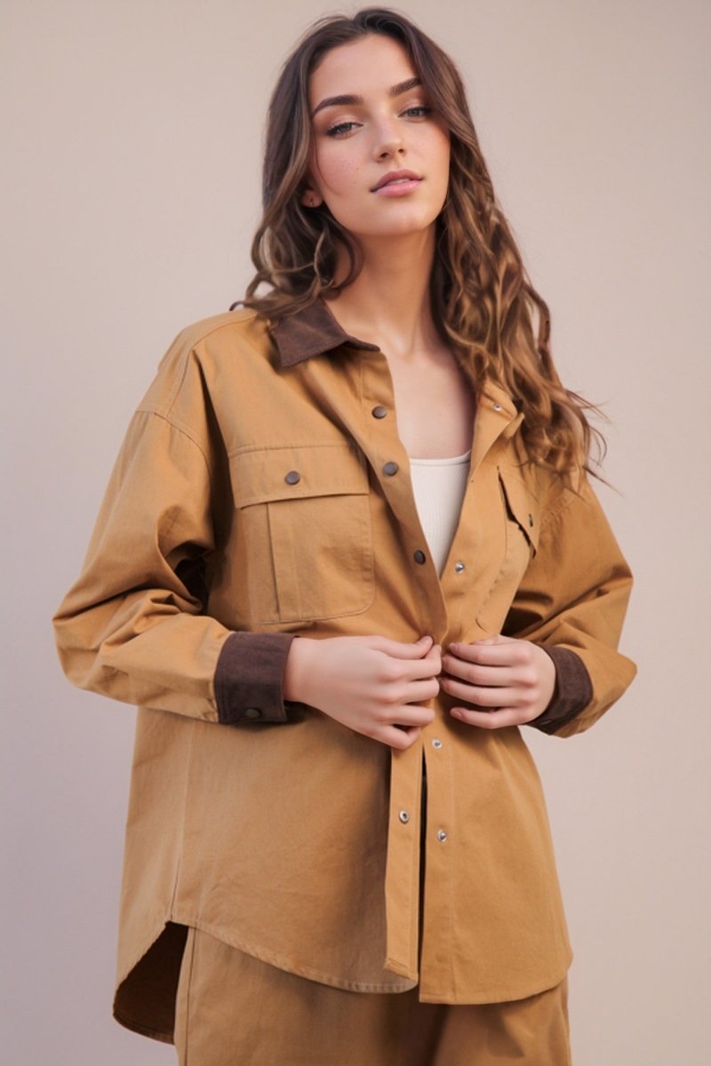 Barn Shacket - Camel - Revel Boutique