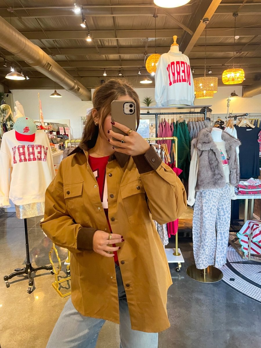 Barn Shacket - Camel - Revel Boutique