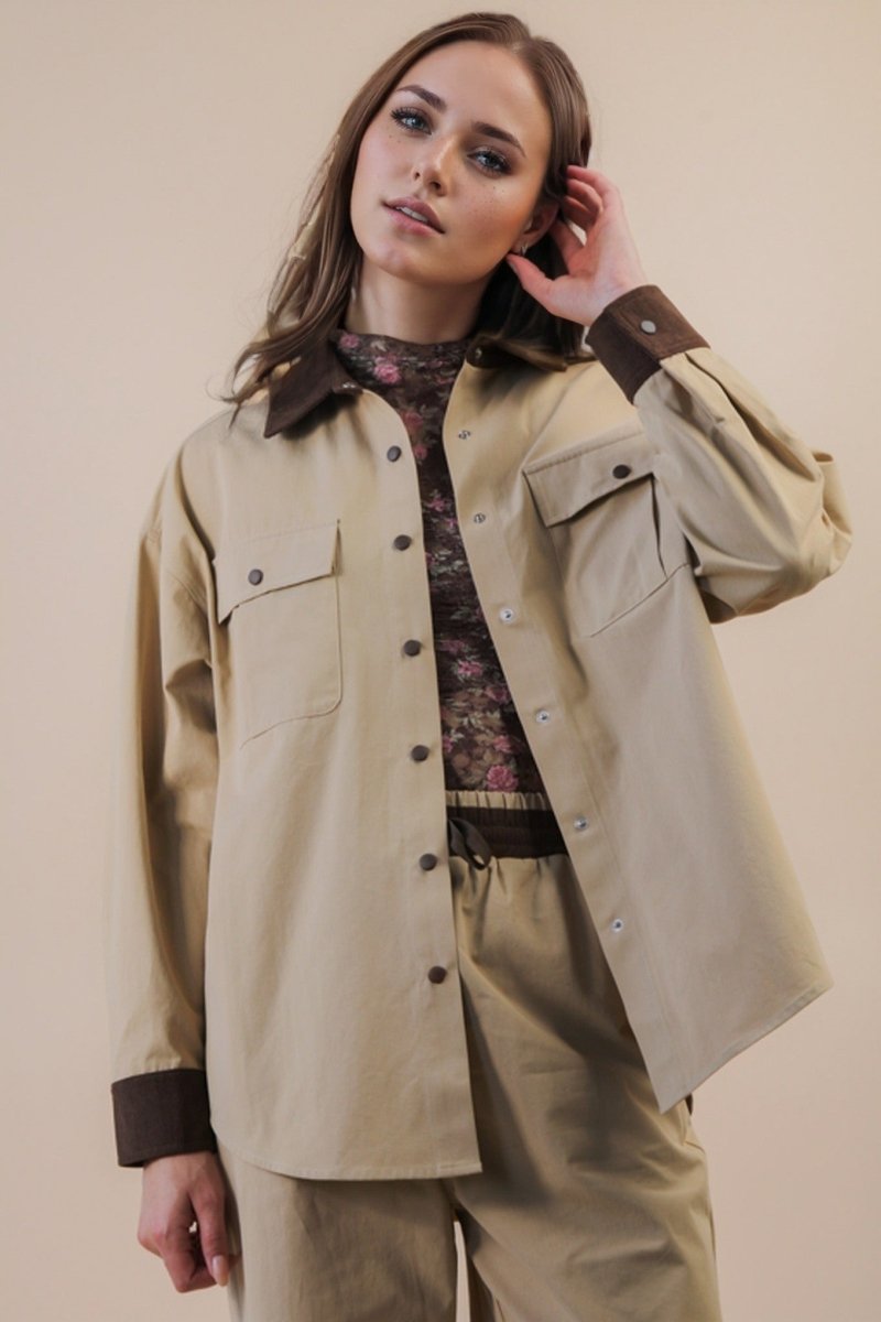 Barn Shacket - Tan - Revel Boutique