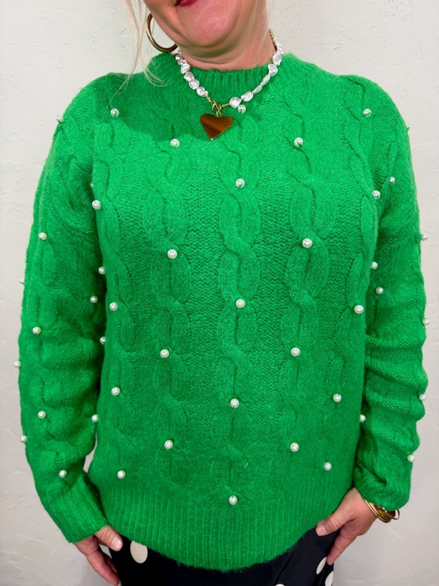 Baubles Pearl Cable Sweater - Revel Boutique