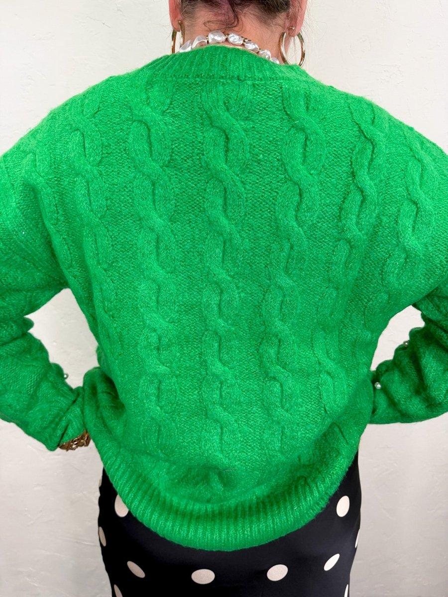Baubles Pearl Cable Sweater - Revel Boutique