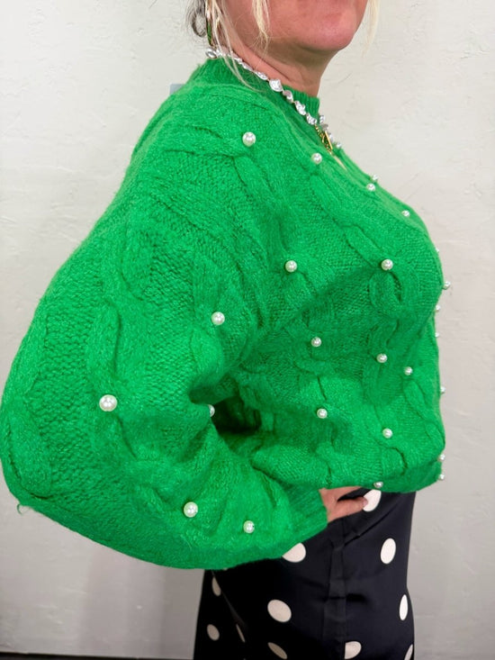 Baubles Pearl Cable Sweater - Revel Boutique