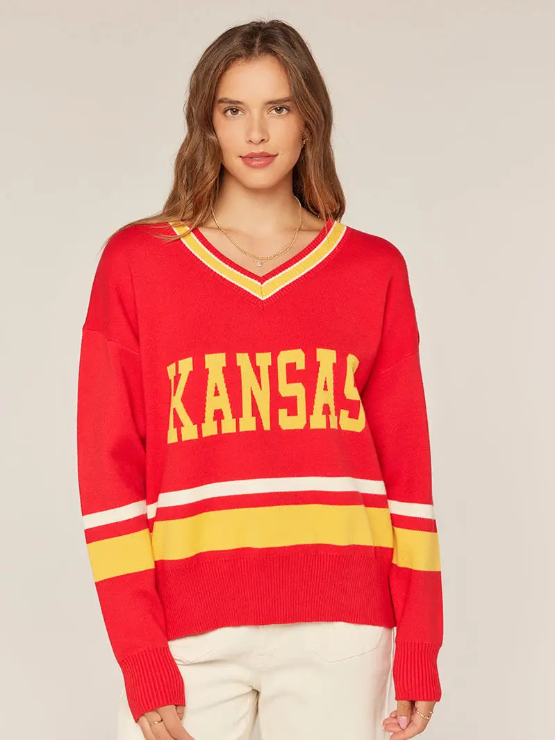 KC Varsity V-Neck Sweater