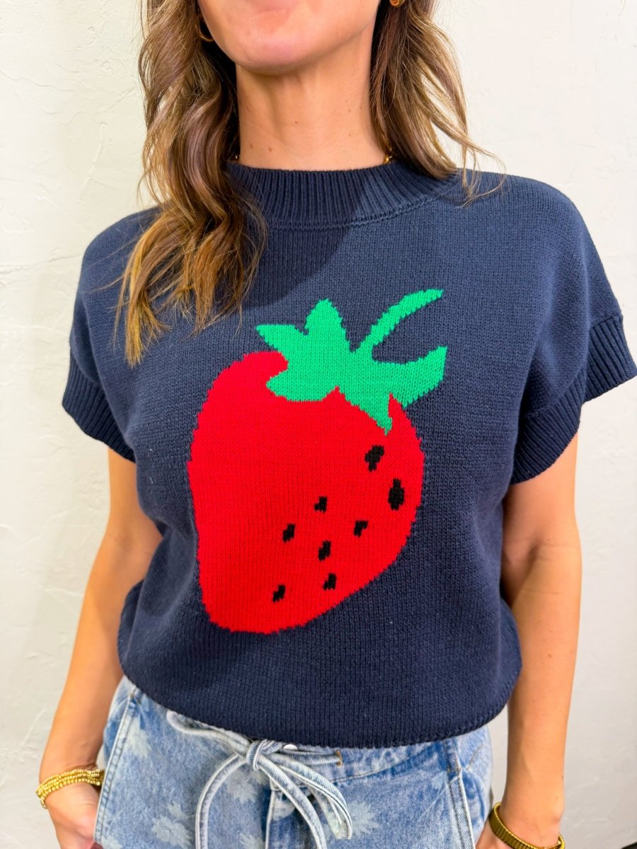Berry Sweet Sweater - Navy - Revel Boutique