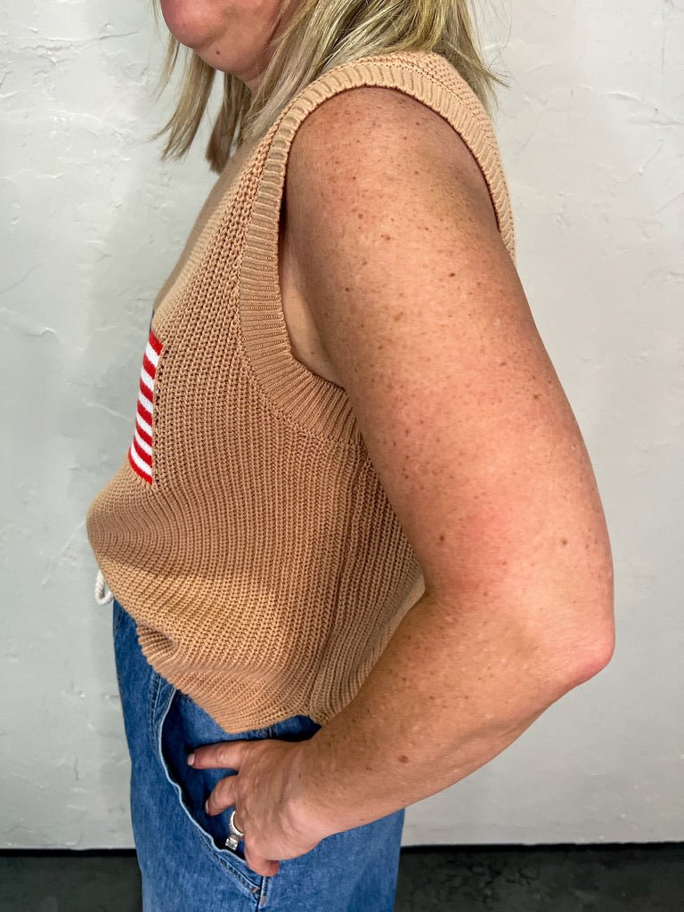 Betsy Ross Knit Tank - Camel - Revel Boutique